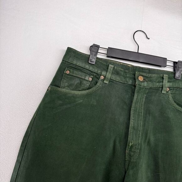 Vintage Levis Jeans FIts 37x30.5 Green 554 Baggy Loose Red Tab USA made Straight - Picture 6 of 14